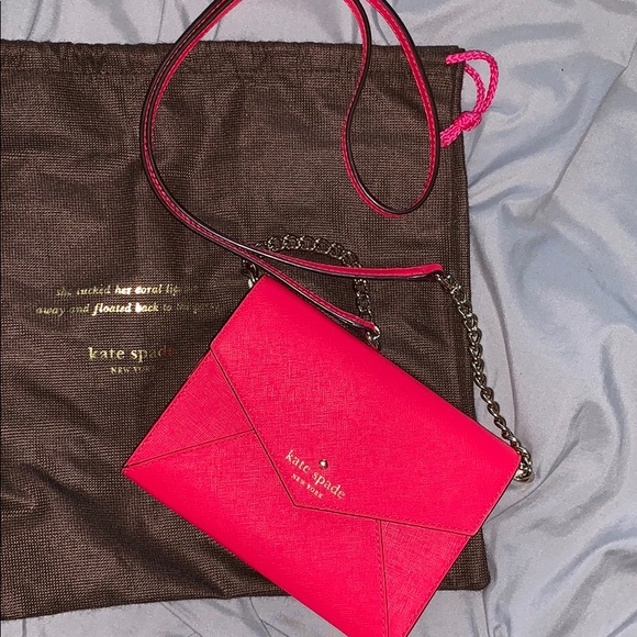 Kate Spade Coral Clutch & Crossbody Bag - Picture 2 of 5